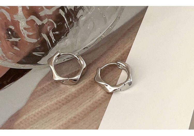 Orecchini pendenti Möbius irregolari in argento puro per donna - Design di nicchia, atmosfera lussuosa, versatili clip per orecchini_voghion.com