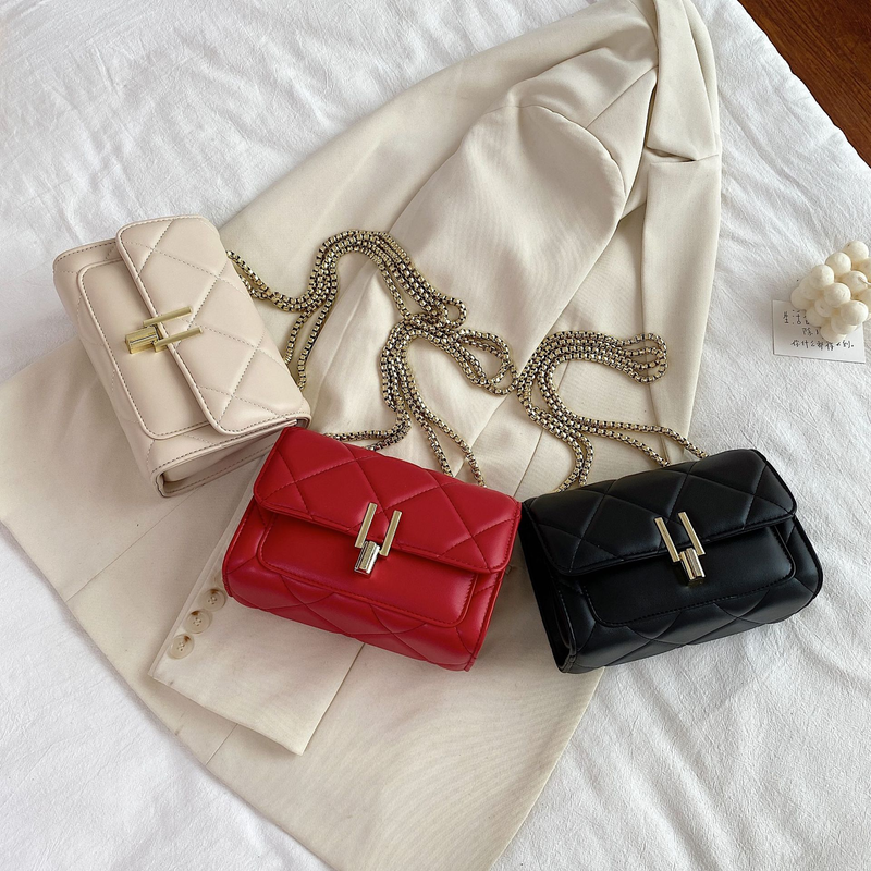 Bag women's 2023 new trendy Korean version of rhombic chain bag small fragrant wind one shoulder oblique cross bag net red women's bag _voghion.com