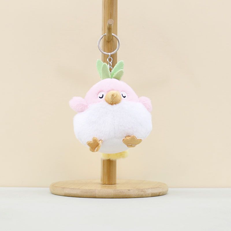 Adorabile portachiavi di peluche a forma di pulcino, accessorio per borse e chiavi, in verde, viola, rosa e blu._voghion.com