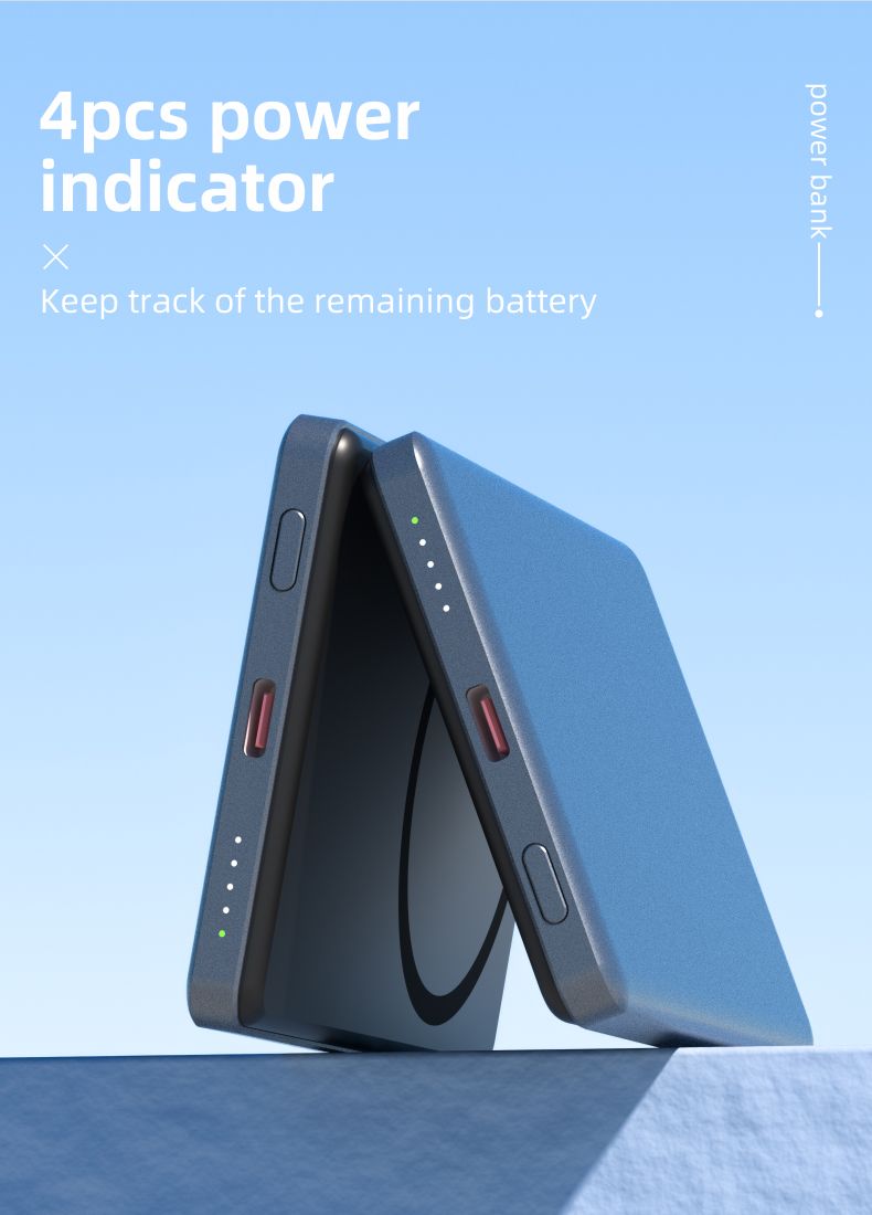 Music Festival Four-Cell Battery Indicator Powerbank 10000 Mah Wireless Magnetic Type-C Fast Charging Power Bank Aluminum Alloy Custom_voghion.com