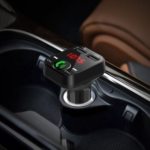 Kit mains libres sans fil Bluetooth pour voiture émetteur FM lecteur MP3 LCD chargeur USB Wenaxibe215_voghion.com