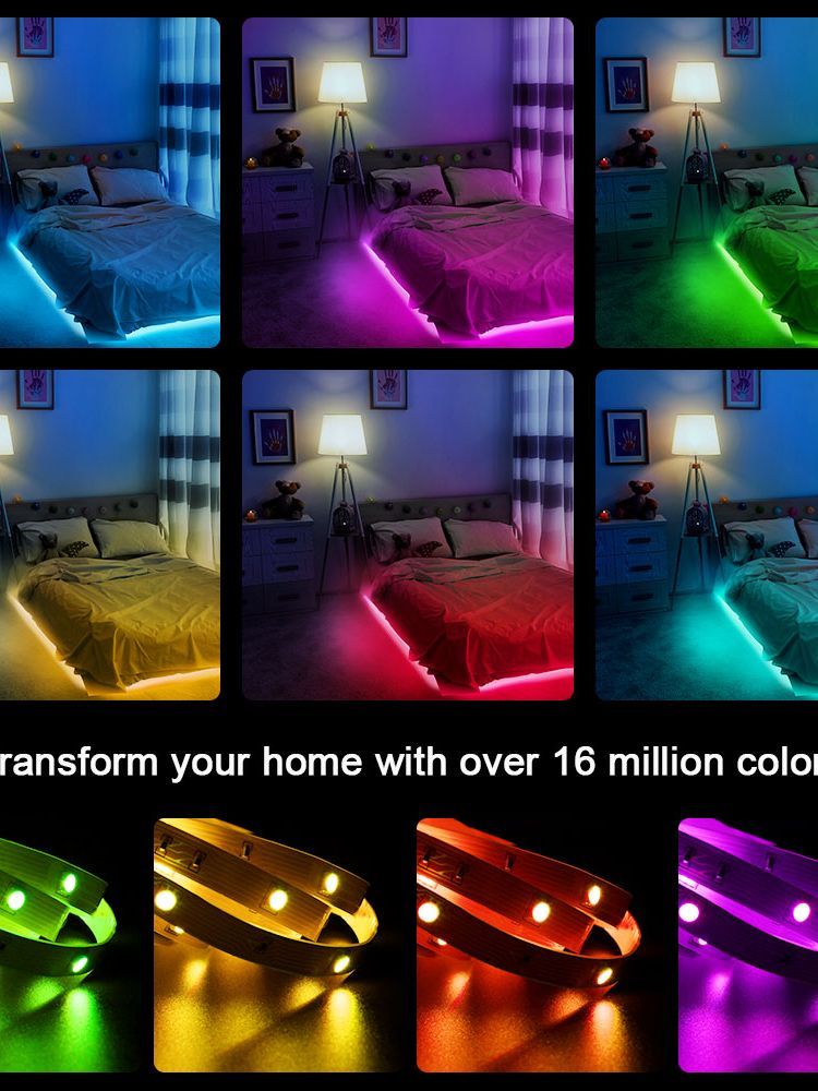 Taśmy LED RGB 3535, 5 V, 1 m-30 m, 16 milionów kolorów, RGB, oświetlenie taśmowe LED z synchronizacją muzyki, zmiana kolorów na imprezę w domu_voghion.com