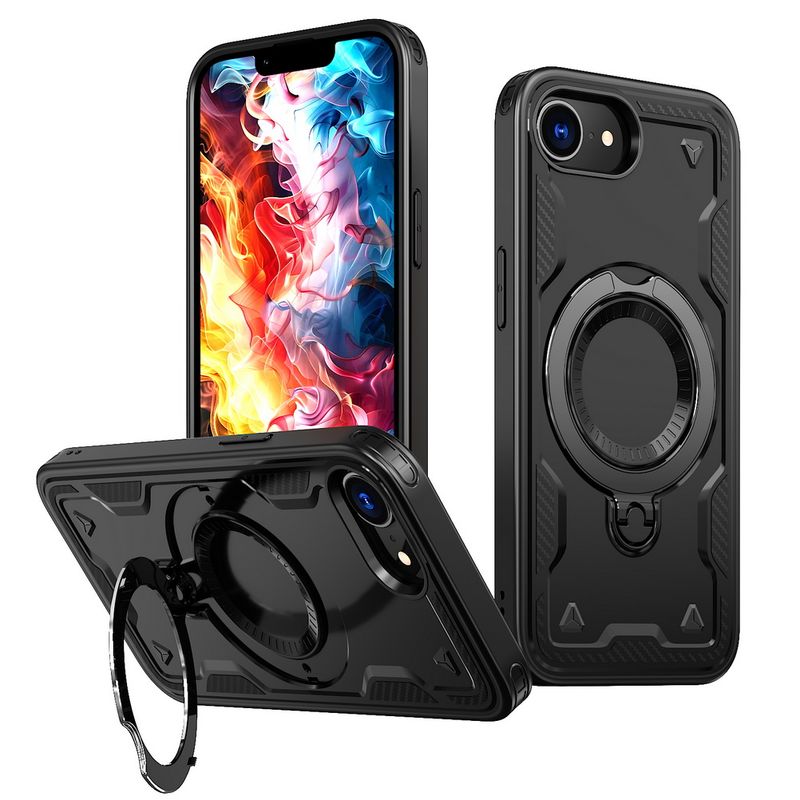 Custodia per telefono con carica wireless e magnete ad anello in metallo per iPhone 16E, 16 Max, 15, 14 + 13 Pro, 12, 11._voghion.com