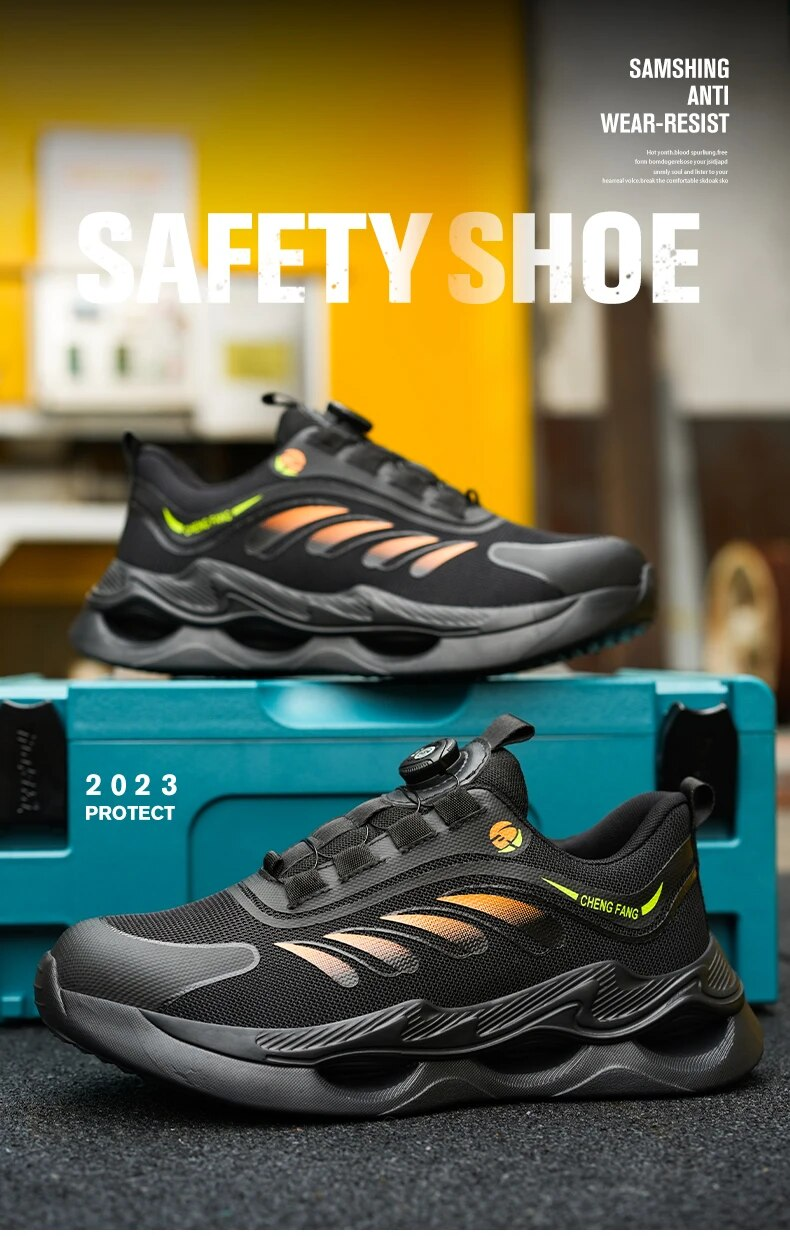 Kvalitetssäkerhetsstövlar Rotary Spänne Sneakers Oförstörbara Anti-smash Anti-punktering Arbetsskor för män_voghion.com