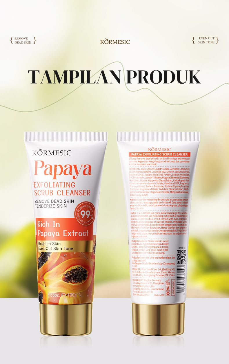 KORMESIC Papaya Detergente Esfoliante 100g_voghion.com