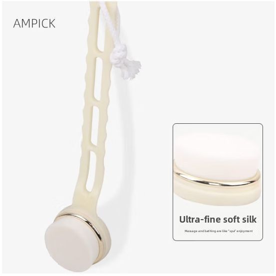 Ampick Bristles Long Handle Scrubber Back Body ABS Soft Bath Brush_voghion.com