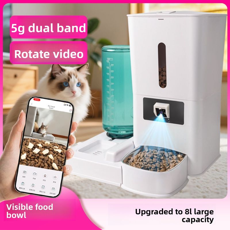 Automatischer, zeitgesteuerter und mengenmäßiger WLAN-Fernfutterautomat für Katzen und Hunde_voghion.com