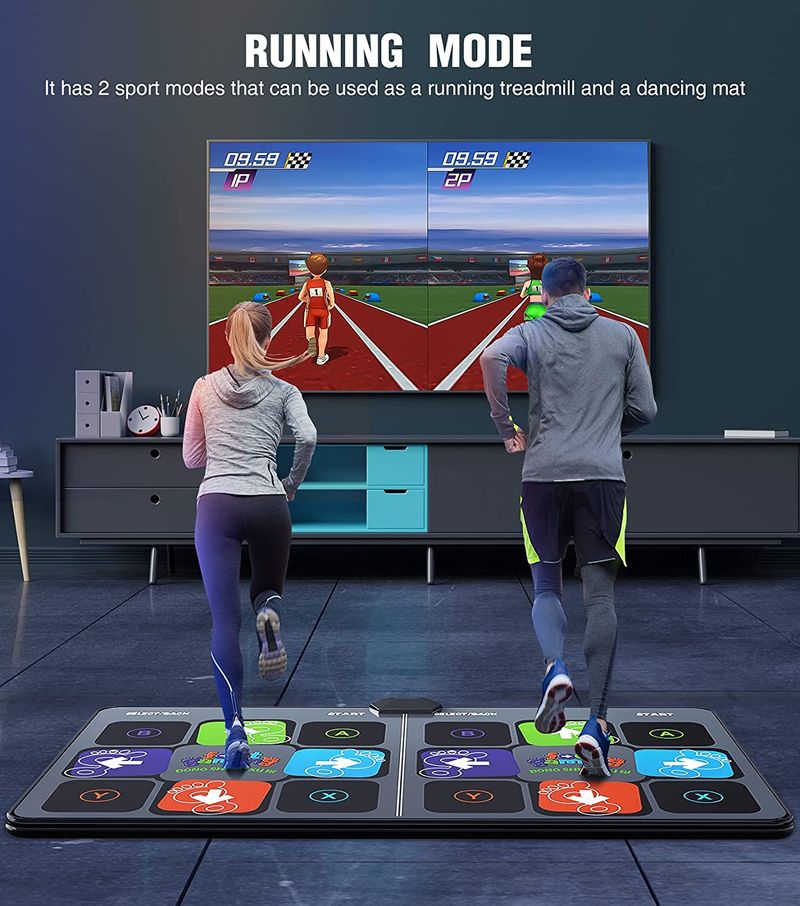 Dance Mat Game for TV/PC Family Sports Video Game Anti-slip Music Fitness Carpet Wireless Double Controller Folding Dancing Pad_voghion.com