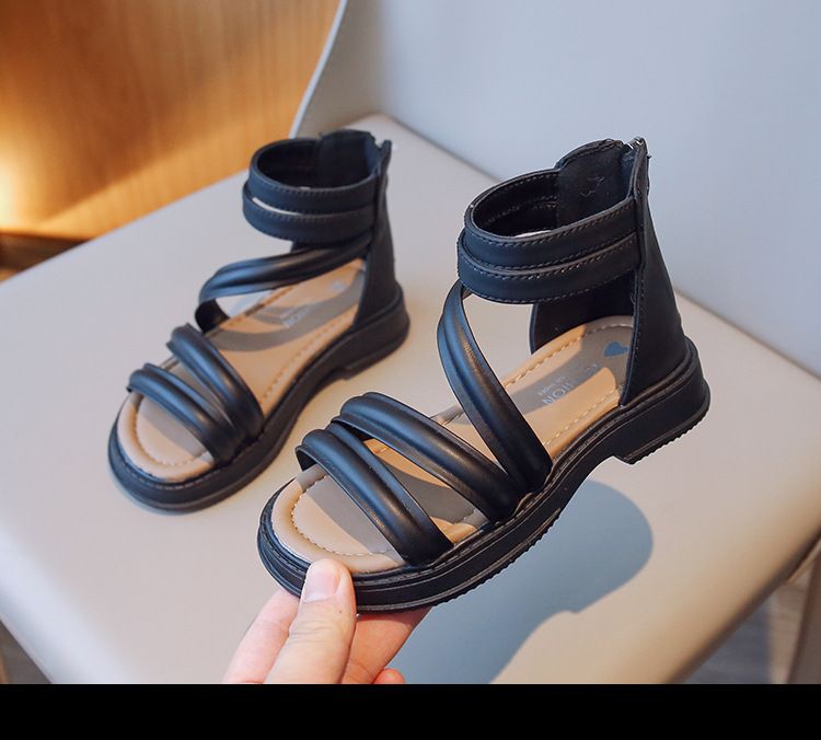 Children's Shoes Girls Sandals Summer New Children's Roman Shoes Princess Middle And Large Children Girl Soft Sole Fashion Beach Shoes Trend_voghion.com