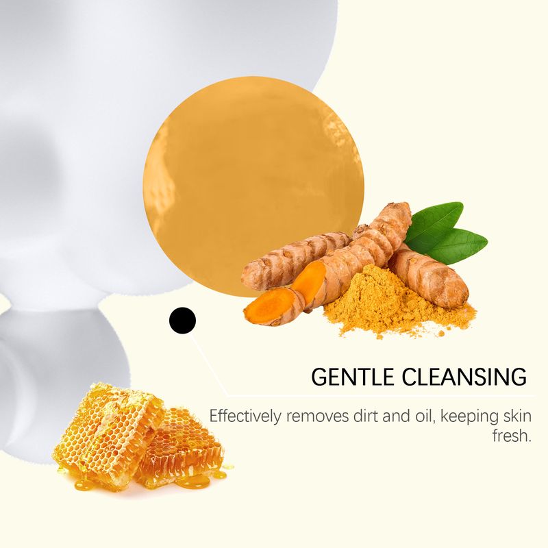 Oceaura Honey Turmeric Soap, Gentle Daily Cleansing Facial Pore Brightening Skin Cleansing Soap_voghion.com