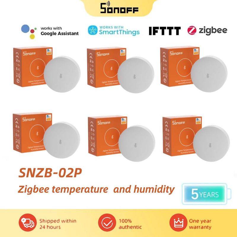 SONOFF SNZB-02P Capteur d'humidité de la température Zigbee Smart eWek APP Thermomètre de surveillance en temps réel pour Alexa Google Home_voghion.com