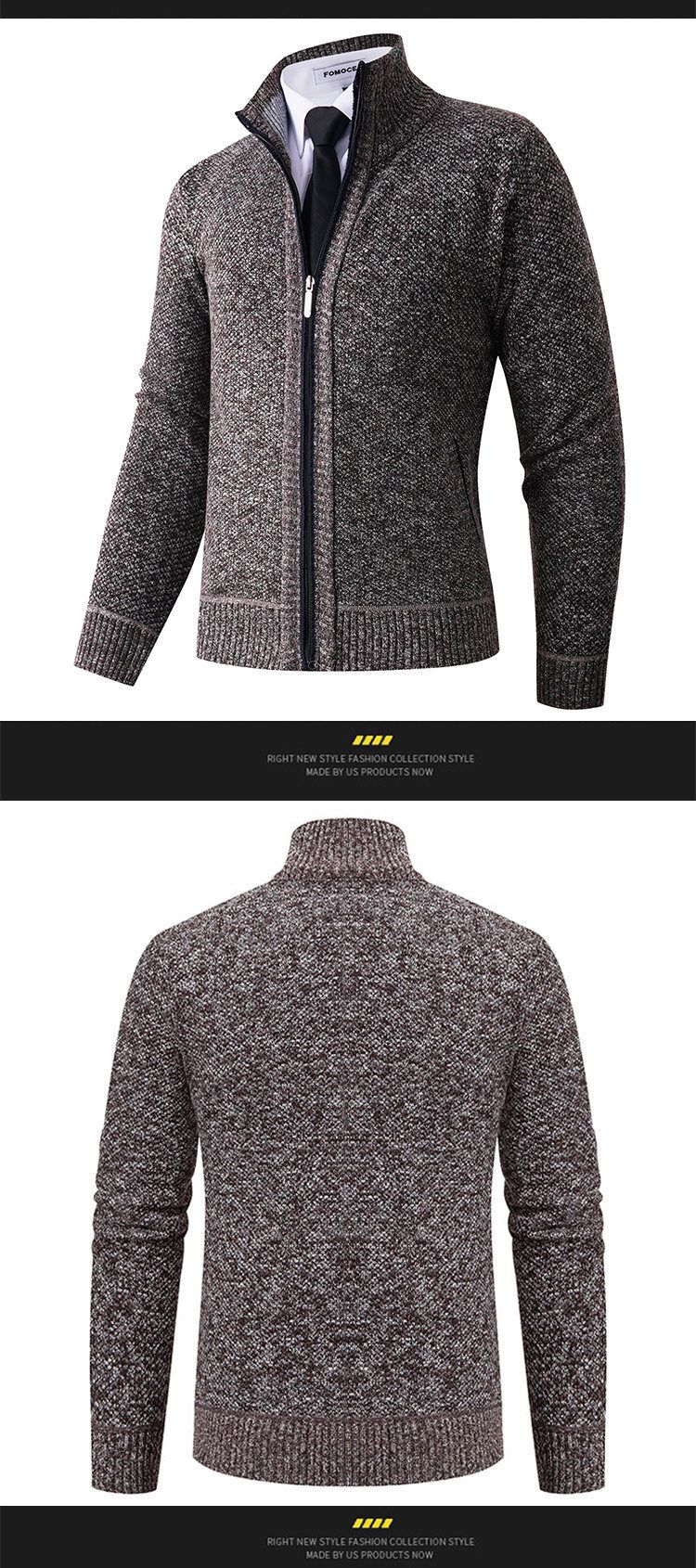 "Herren-Strickjacke mit Fleecefutter – Übergroßer Winterpullover mit Stehkragen (M-3XL, 12 Farben)"_voghion.com