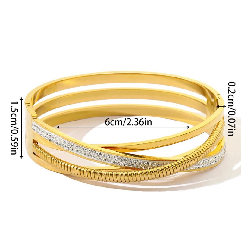 Three-Layer Wrapped Diamond-Studded Versatile Elegant For Women High Version Titanium Steel Non-Fading Jewelry Bracelet_voghion.com