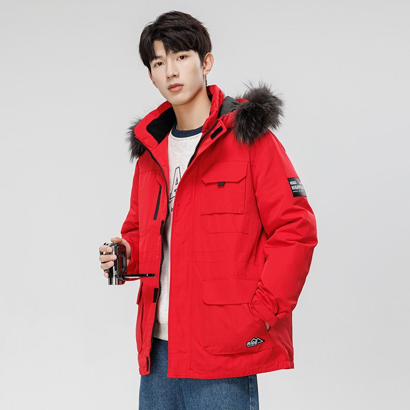 Herren 90 weiße Entendaunen Winter neue dicke Kapuze trendige Freizeitjacke Herren Mantel Pie überwinden_voghion.com