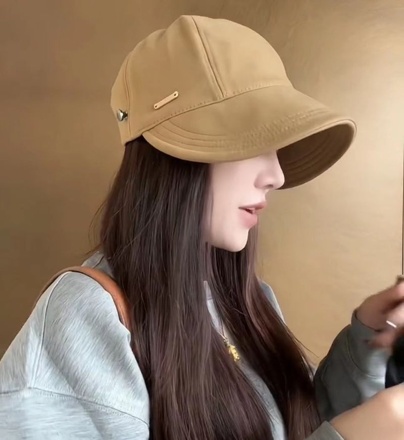 2025 Spring And Summer With The Same Women's Fisherman's Cap And UV Cap, Solid Black Sun Hat_voghion.com