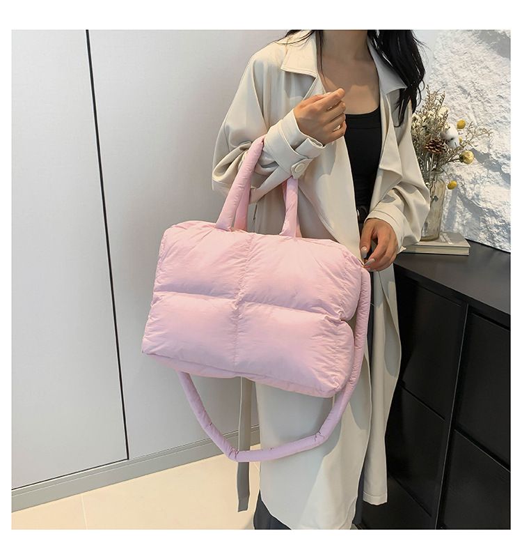 Cotton Bag Down Bag Female Large Capacity Leisure Tote Bag Ladies Commuter Shoulder Bag_voghion.com