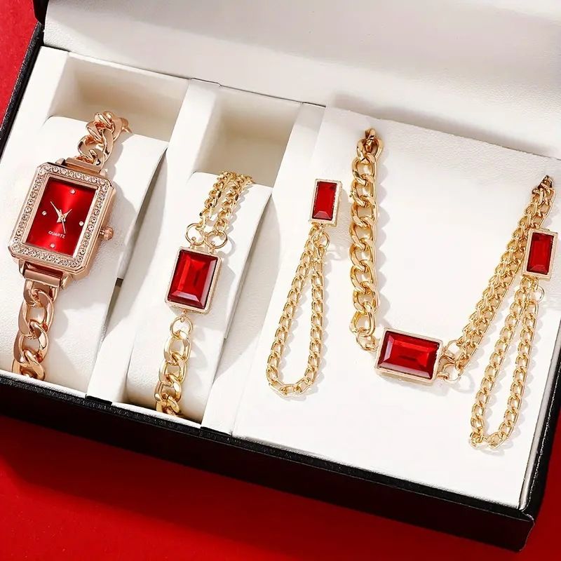 Nei Damen Auer Nisch Moud Second Hand Moud faarweg Temperament Armband Auer Quadrat Quarz Auer Bijouen Set_voghion.com