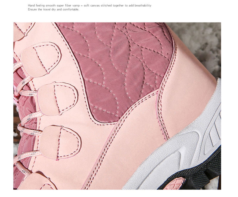 Snow Shoes For Women's Outdoor Travel, Thick High Top And Plush Thick Cotton Shoes, Mid Tube Shoes_voghion.com