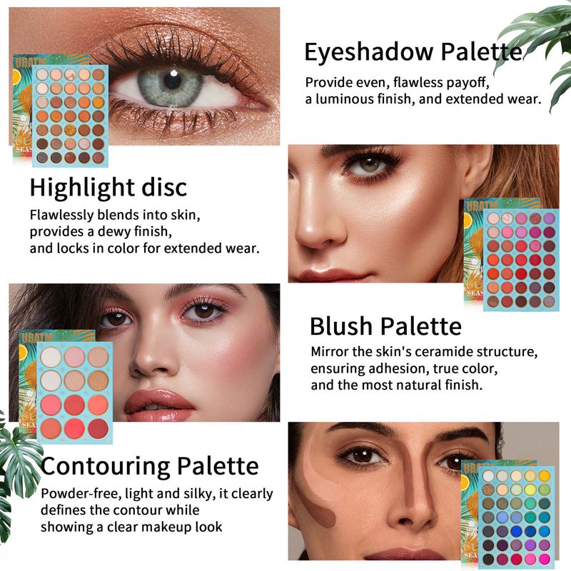 URATM 117-Color Folding Eyeshadow Palette - 4-Layer All-in-One With Matte & Pearlescent Shadows, Blush, Contour & Highlighter_voghion.com