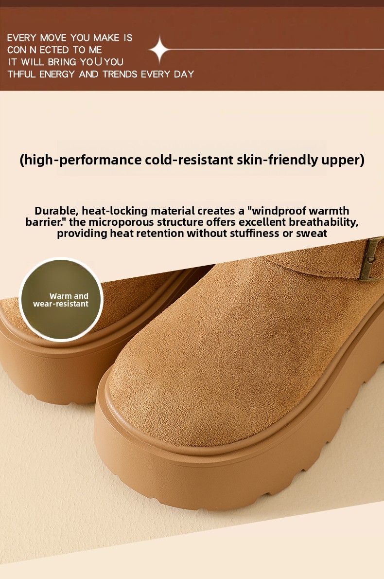 Winter Fleece-Lined Chinese Snow Boots Thick Sole Height-Increasing Small Size Cotton Shoes 34-40_voghion.com