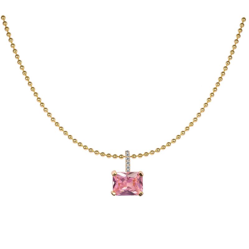 Women's Jewelry Zircon Necklace Emerald Zircon Bead Chain Chocker Short Necklace Light Luxury Style Necklace Color Retention_voghion.com