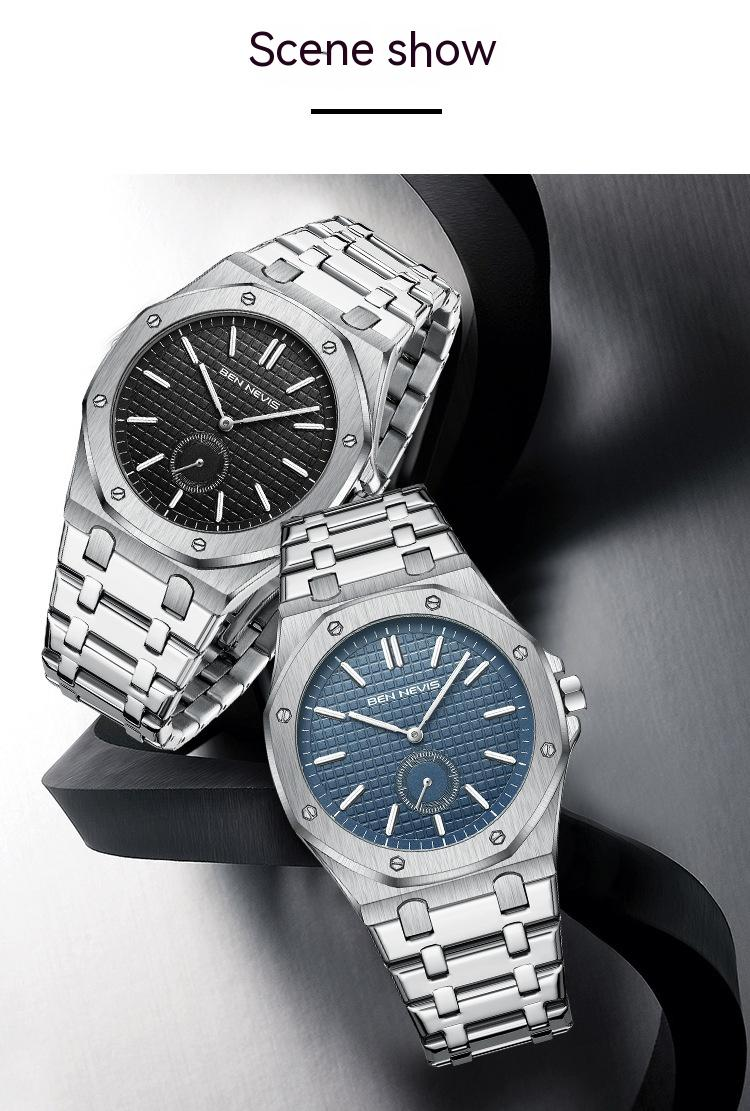 Benevi tömör acél zenekar pillangó csat férfi kvarcóra alkalmi üzleti óra férfi sokoldalú választás óra_voghion.com