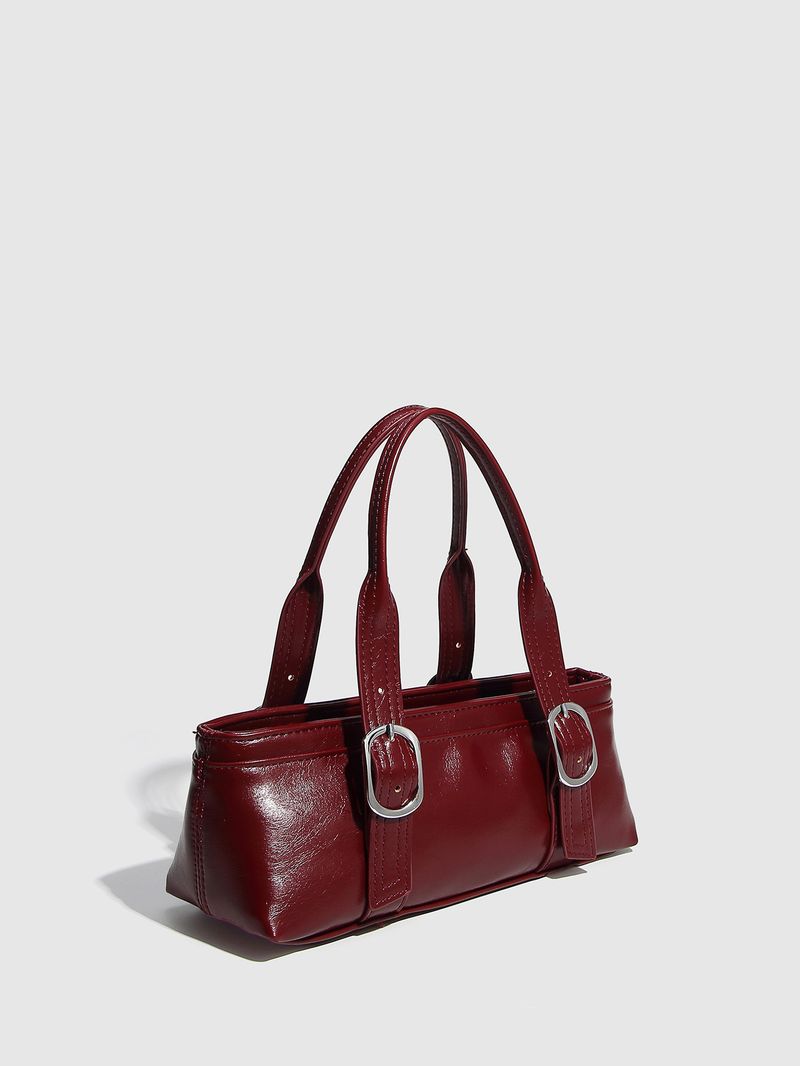 Borse da donna Borsa Boston Borsa a mano con fibbia retrò Borsa da polso con cerniera per motocicletta_voghion.com