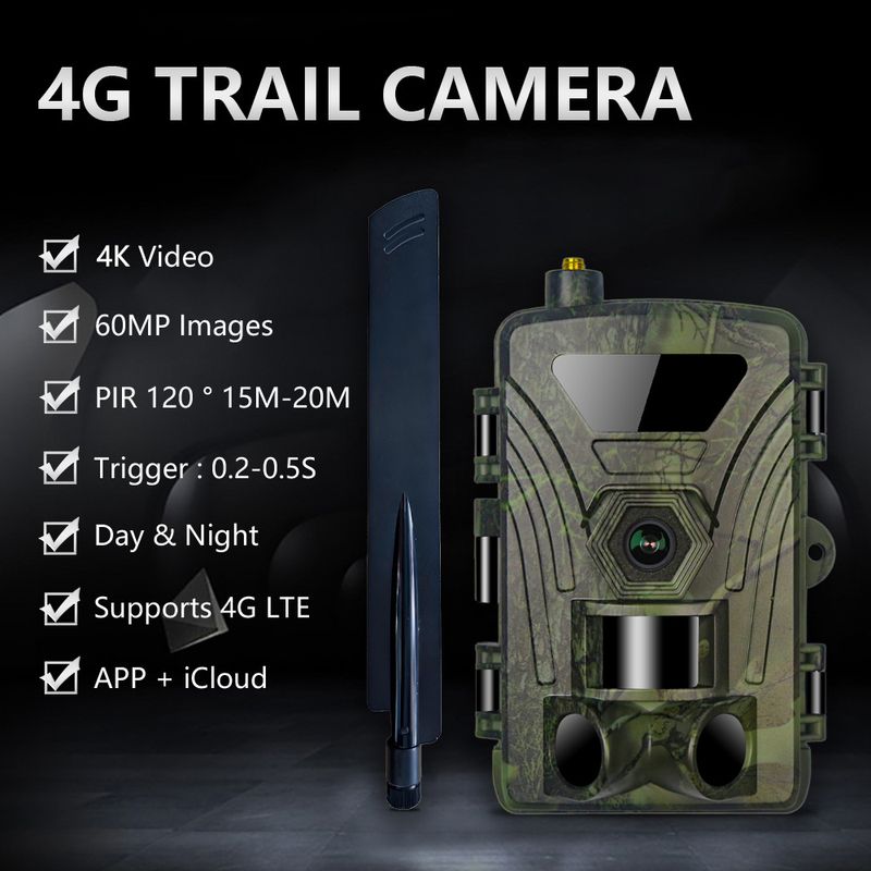 Ultra HD Hunting Camera With Night Vision & 4G Connectivity – 60MP Photos, Motion Detection For Wildlife, Pets & Home Security_voghion.com