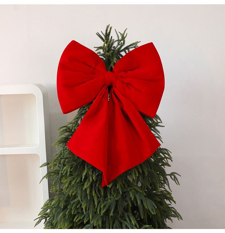 Extra große Samt-Weihnachtsschleifen – Set aus hochwertigem Samt und Metallic-Band für Baumspitzen, Kränze und Geschenkverpackungen_voghion.com