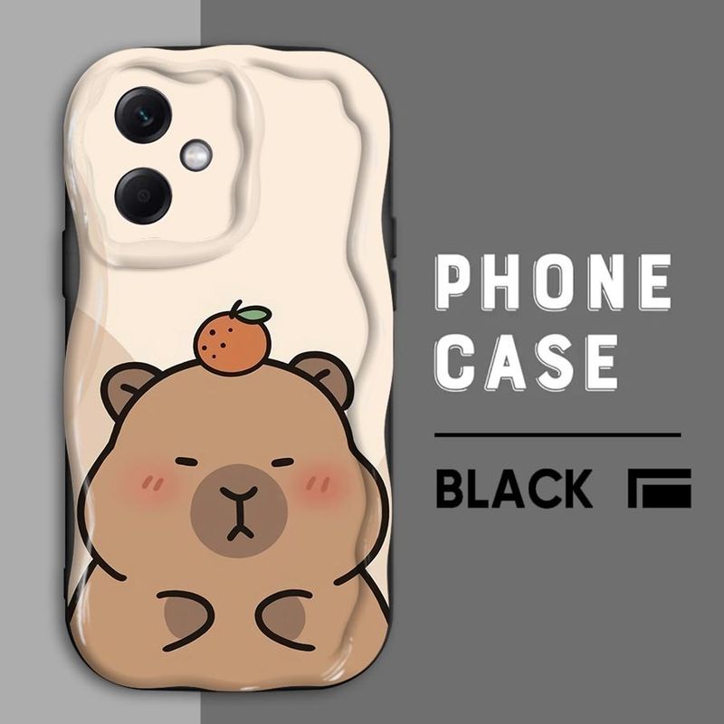 Komik Sevimli Kapibara Telefon Kılıfı Redmi 9 9A 9C 10 10A 12C 10C 13C A2 A1 A2 Plus Lüks Yumuşak TPU Kapak_voghion.com