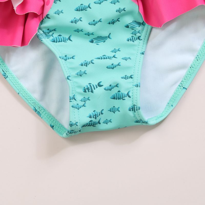 Maillot de bain une pièce pour bébé fille, motif dessin animé, à volants, confortable, haute qualité, élastique, nouvelle collection_voghion.com