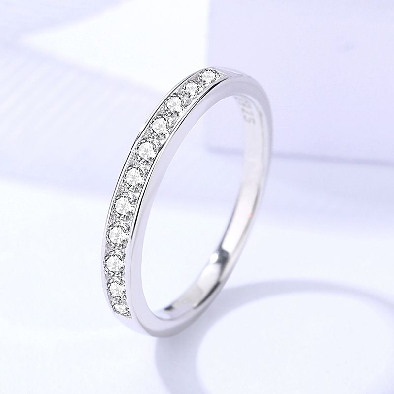 Damira Moissanite da 2 carati per donna, argento sterling, set di anelli impilabili versatili e leggeri, di lusso_voghion.com