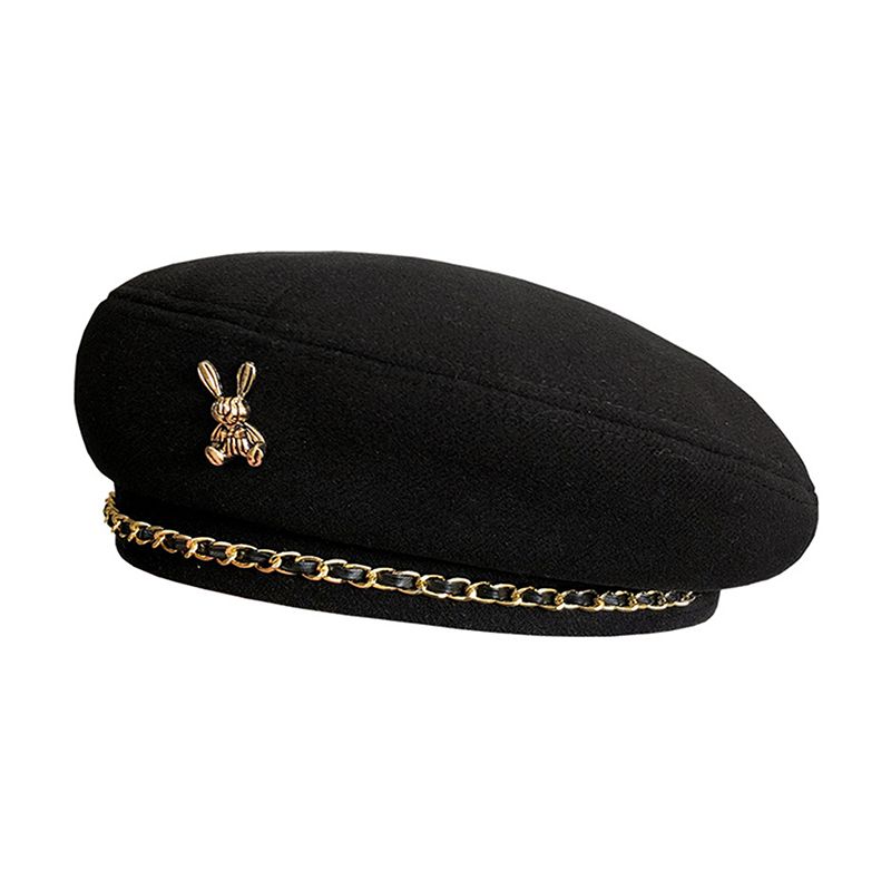 Gorąca sprzedaż kobiet królik beret styl dla francuskiego artysty ciepła zimowa czapka beanie jednolity kolor elegancka dama wszystkie dopasowane czapki malarza_voghion.com