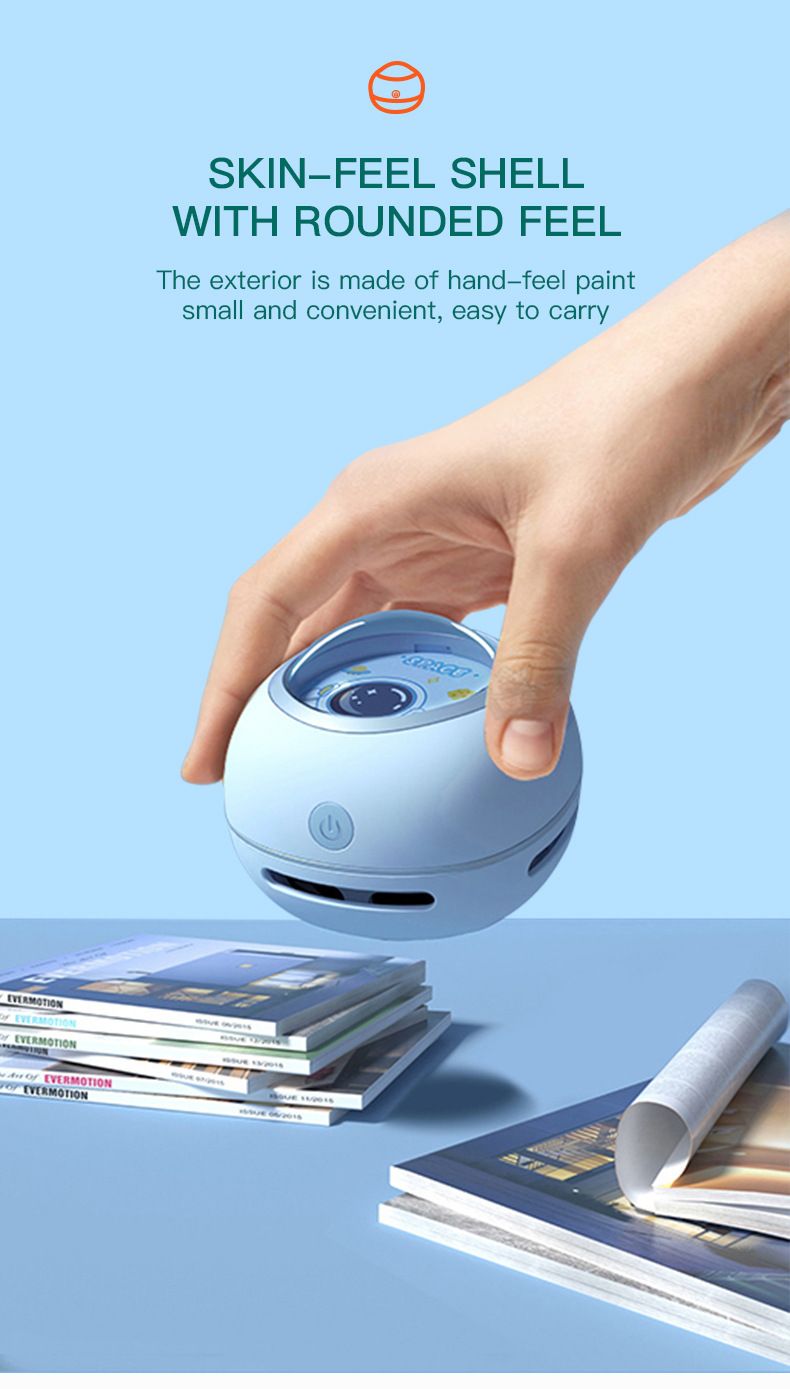 Cartoon Handheld Stofzuiger voor Kinderen & Studenten – Draagbare USB Oplaadbare Mini Stofzuiger (10KPA, 1400mAh, 3 Kleuren, Laag Geluidsniveau)_voghion.com