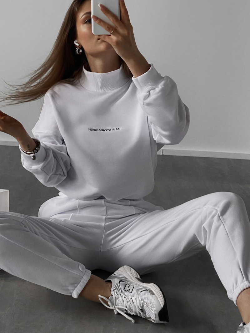 Ensemble deux pièces sweat-shirt imprimé pour femme_voghion.com