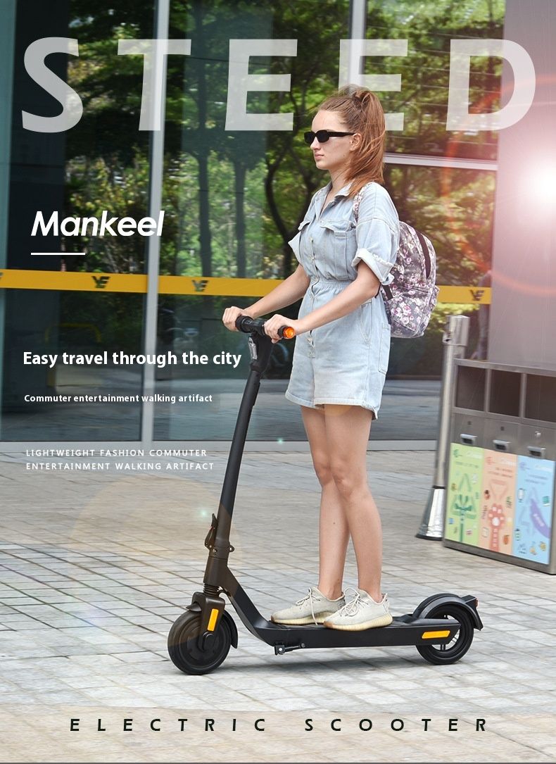 Patinete eléctrico Manke 090 con doble amortiguación, intermitentes izquierdo y derecho, freno electrónico_voghion.com