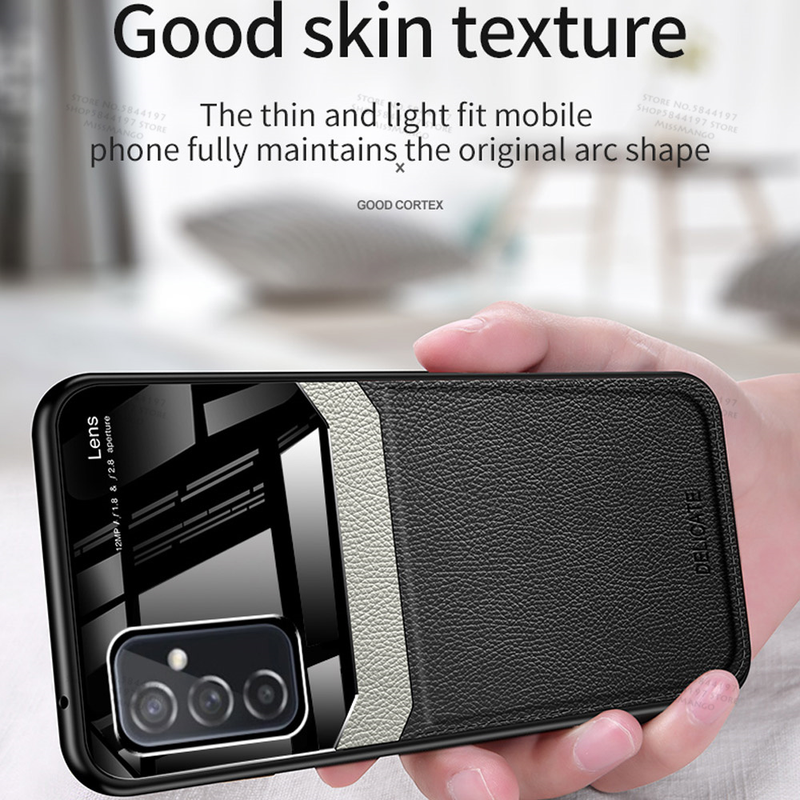 Cover per telefono in vetro a specchio in pelle per Samsung Galaxy A13 5G Custodia posteriore per telefono antiurto in PU per Samsung_voghion.com