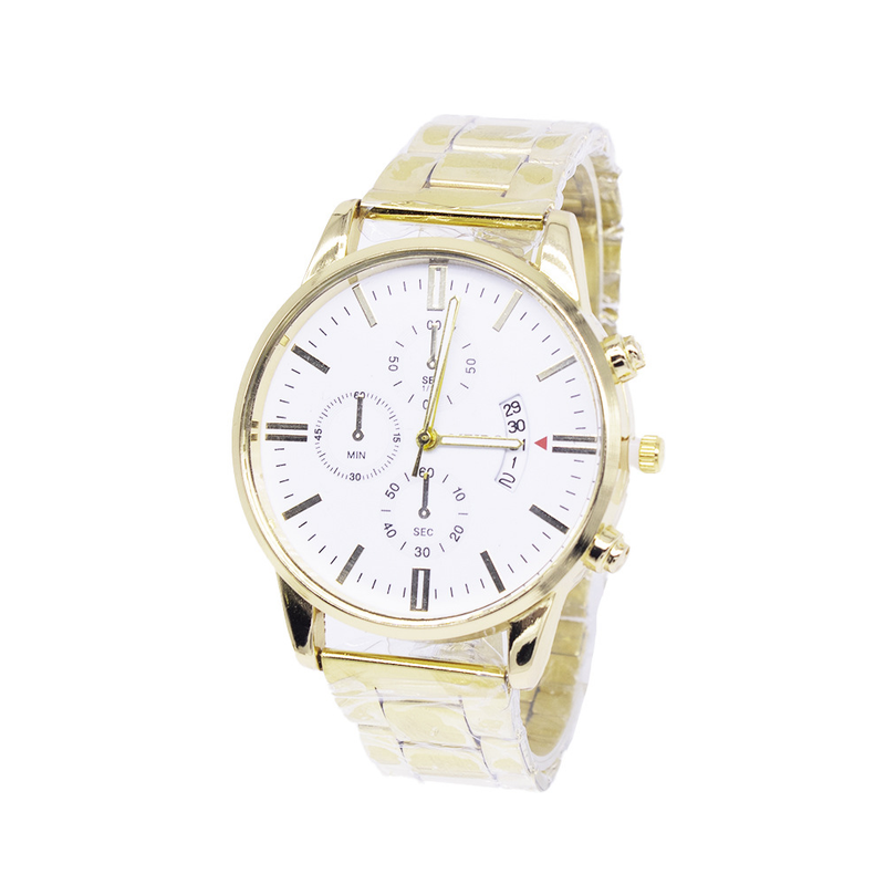 Handgelenk Zweiteiliges Armband-Set Business Fashion Kalender Nicht-mechanische Herrenuhr_voghion.com