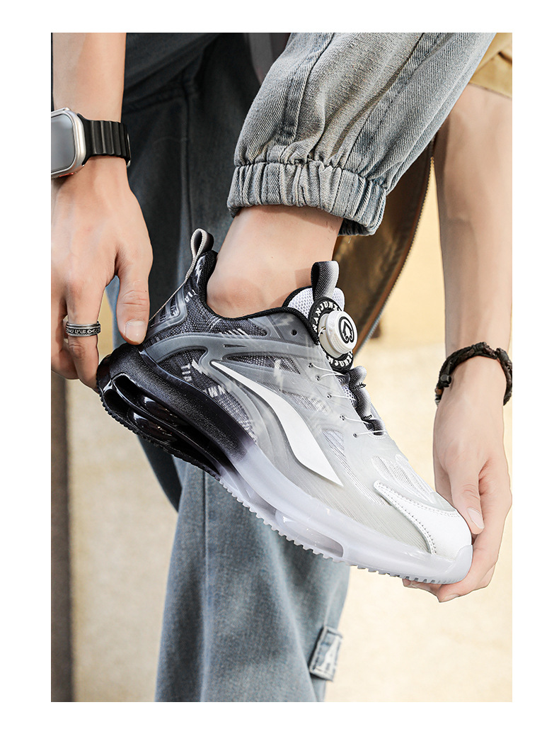 Pulsante rotante Uomo Inverno Nuovo Doppio strato Cuscino d'aria Ammortizzante Corsa Versatile Sport e_voghion.com