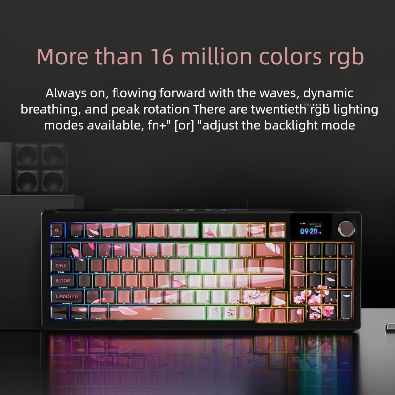 Langtu LT95 Three-Mode Customized Mechanical Keyboard GASKET Structure Color Screen Full-Key Hot-Swappable RGB_voghion.com