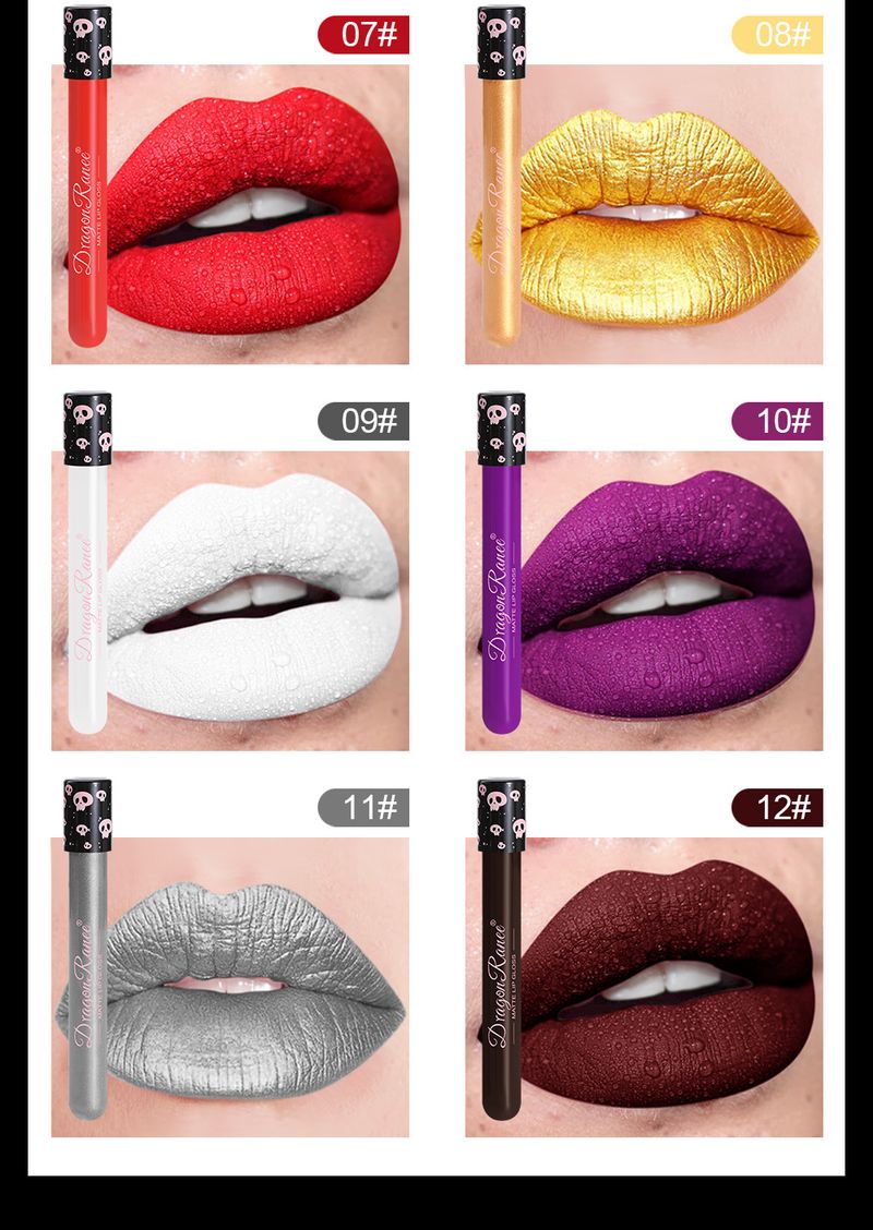 Creatieve Halloween-make-up - Retro matte, veelkleurige lipgloss_voghion.com