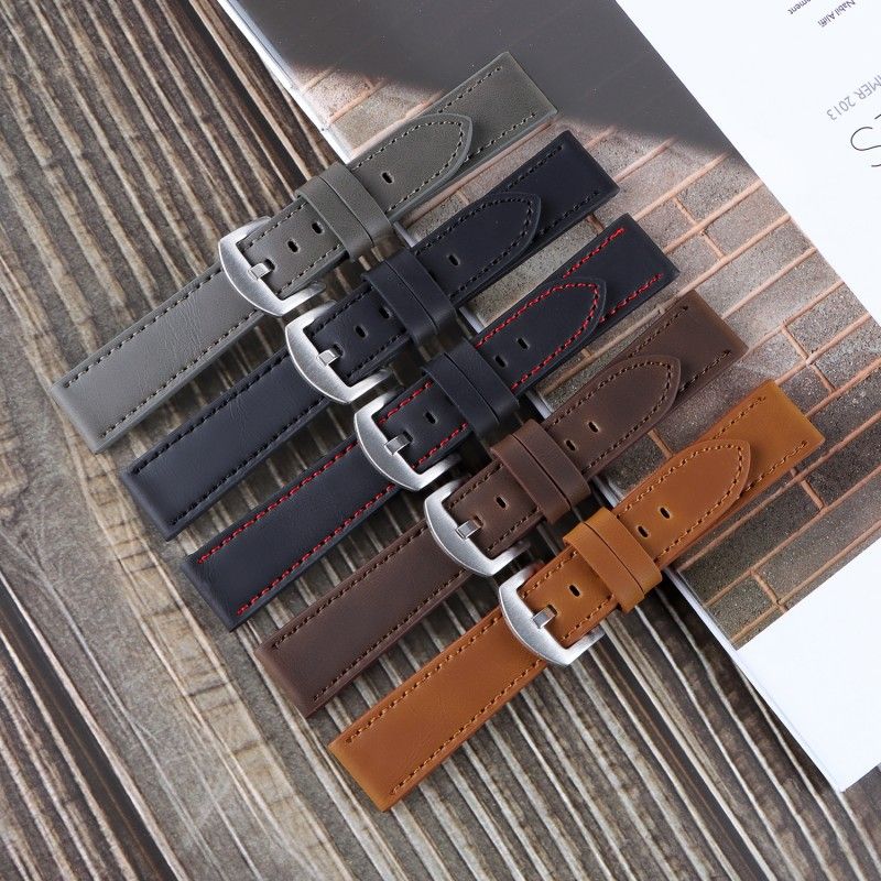 Klockarmband Moderiktigt armband för skurna kanter, män och kvinnor, genom 18 mm, 20 mm, 22 mm, 24 mm, fyrkantigt silverspänne_voghion.com