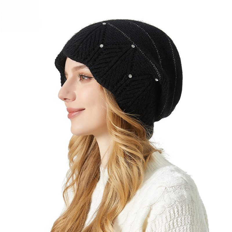 con strass, set di sciarpe foderate in pile per l'autunno e l'inverno, stile trendy e versatile lavorato a maglia, stile celebrità di Internet_voghion.com