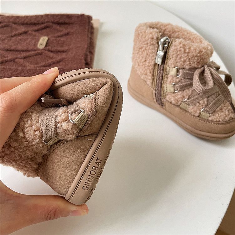 2024 Nouvelle Automne/Hiver Bébé Chaud Fourrure Semelle En Caoutchouc Enfants Coton Chaussures Infantile Mode Tout-petits Garçons Filles Bottes_voghion.com