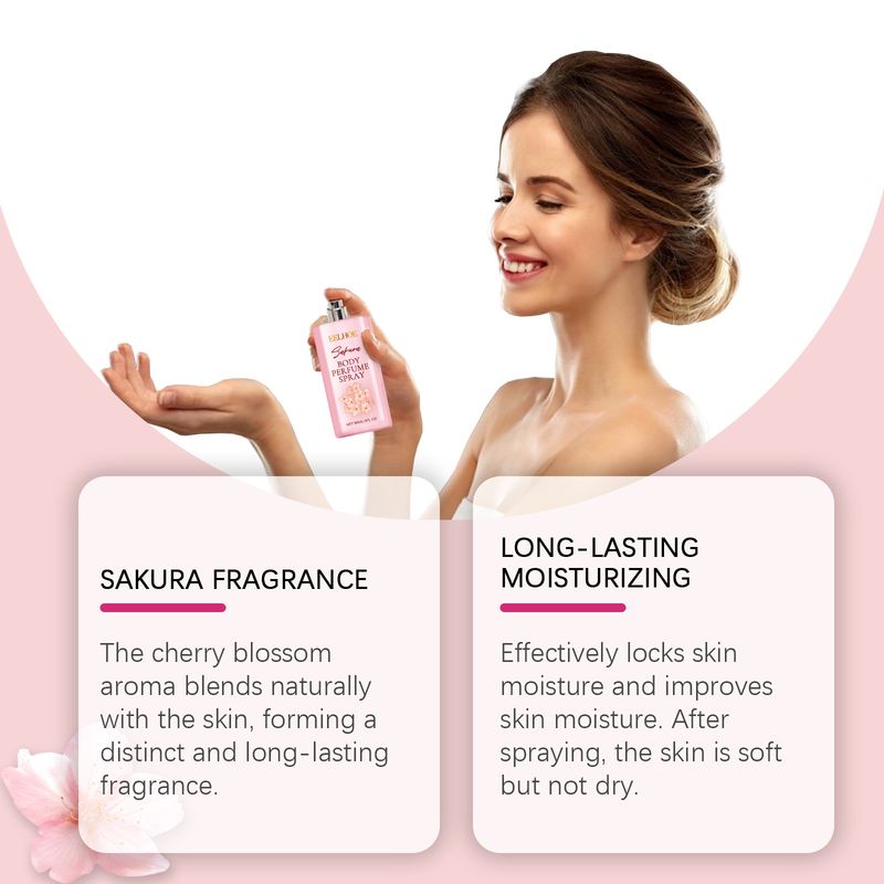 Cherry Blossom Body Perfume Spray Keep Fragrance With You Fresh Elegant Soft And Moisturizing Spray_voghion.com