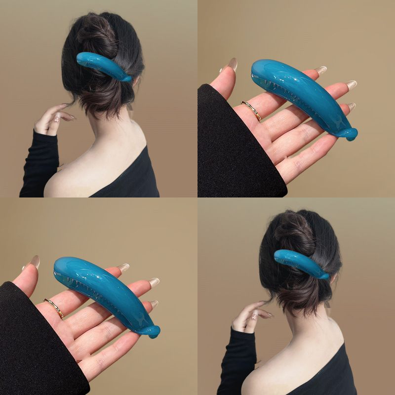 Peacock Blue~2024 Temperament Hairpin Female Back of Head Coiled Grade Shark Clip High Ponytail Hair Buckle_voghion.com