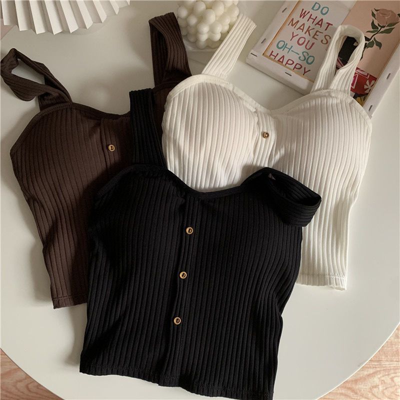 Damenbekleidung Schöner Rücken Kleine Sling Chic Weste Damen Herbst Süße Kühle Dünne Oberbekleidung Neuer Stil Mit Brustpolster Bottoming Top_voghion.com