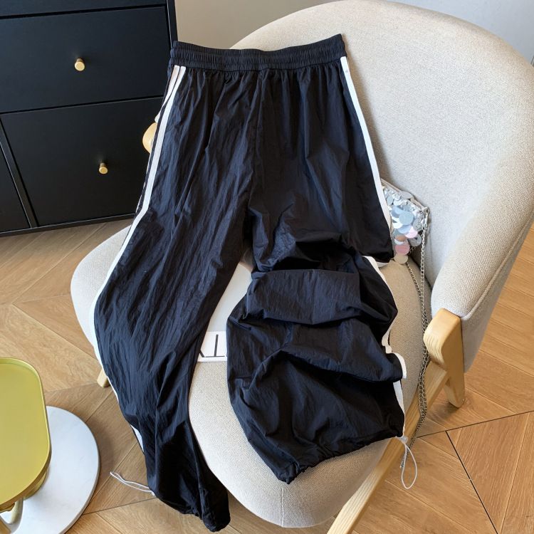 Pantaloni sportivi casual da donna, estivi, con elastico in vita e coulisse, nuovi design, larghi e larghi._voghion.com