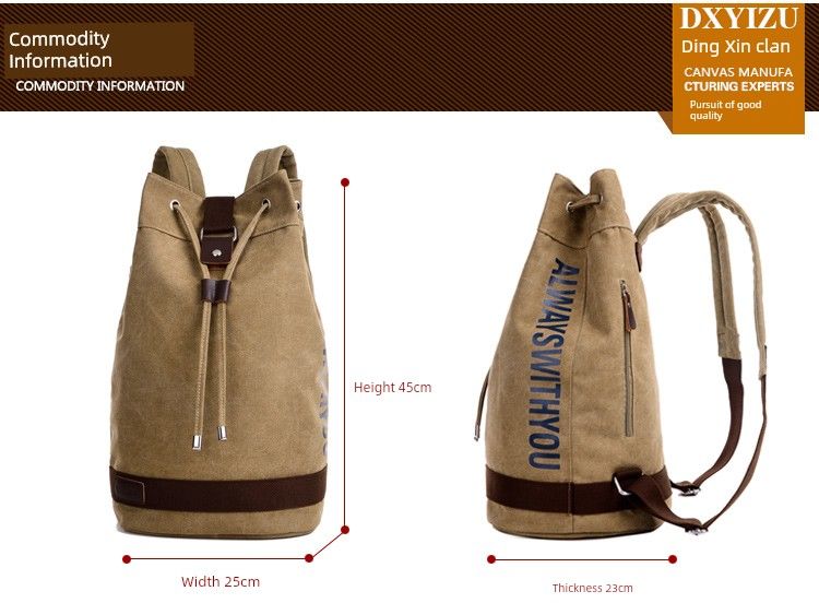 Leinwand Männer Rucksack Casual Minimalist Outdoor Fiess Rees Liicht a Grouss Kapazitéit Studenten Schoultasch Moud_voghion.com