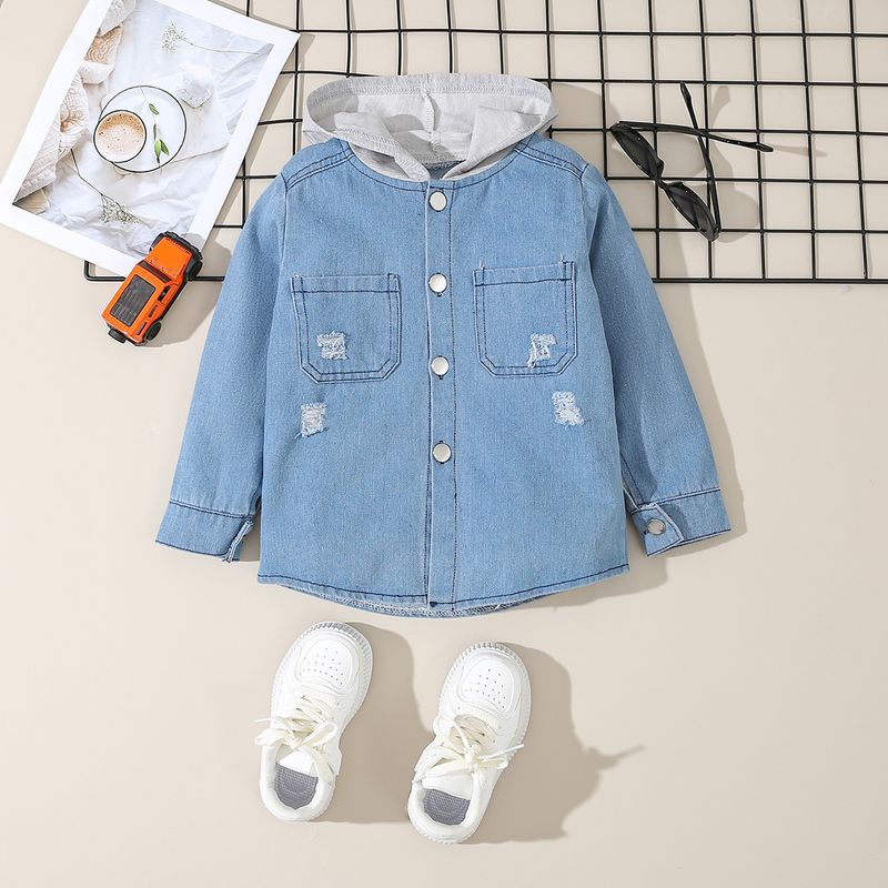 Mother&Kids Completo giacca e pantaloni in denim monogrammati per ragazzi_voghion.com